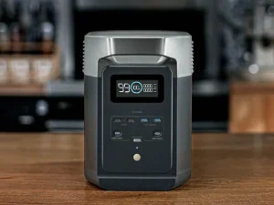 ecoflow_DELTA 2 powering a fridge and lights at home